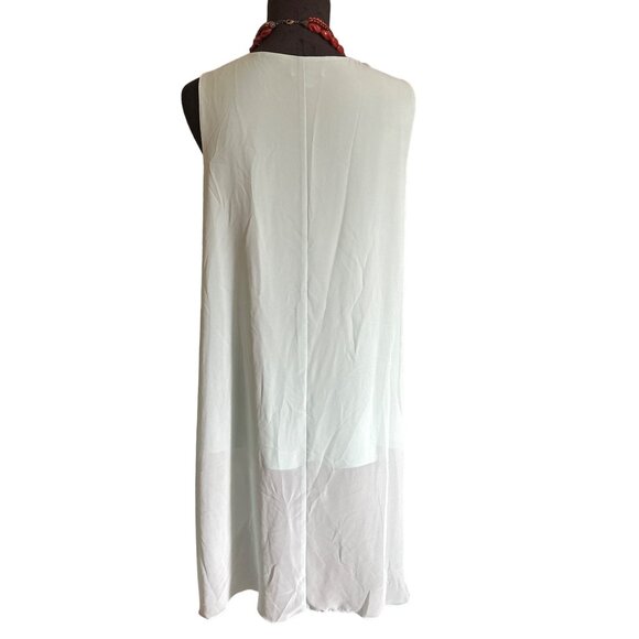 💖EST. 1945 sheet mint top with short sleeves, high low hem and front tie - Picture 3 of 6